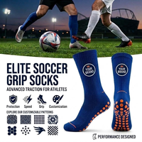 Chaussettes de football antidérapantes en coton et nylon pour hommes, logo personnalisé, chaussettes de football personnalisées pour l'entraînement, chaussettes athlétiques antidérapantes
