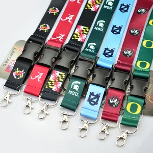 Logo Kustom Poliester Lanyard Breakaway Leher Lanyard dengan Pemegang Kartu Id Grosir Pabrik Gratis Sampel Lucu Mode Lanyard