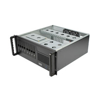 Casing Server Rak Mount 4U Harga Terendah dengan 8 Tray HDD, Chassis Komputer Rakmount Industri Kedalaman Pendek 450mm
