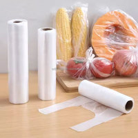Sacs en plastique transparents HDPE de qualité alimentaire, plats et ouverts, résistants aux déchirures, pour l'emballage et le stockage de fruits, légumes et collations