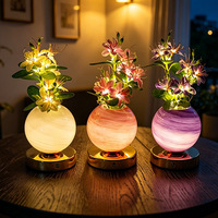 Lampu Meja LED Tulip Warna-warni Portable USB Type C Isi Ulang dengan Fitur Peredup Sentuh untuk Meja, Samping Tempat Tidur, Liburan, Natal