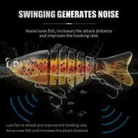 Lot de 5 leurres artificiels articulés de 98 mm et 15 g pour la pêche au brochet, à la truite et au bar en eau douce et salée