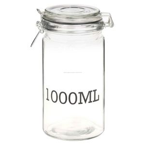 de gran tarro de almacenamiento de vidrio con aire apretado sellado, abrazadera de Metal tapa alto vinagrera de <span class=keywords><strong>cocina</strong></span> - Product Image 4