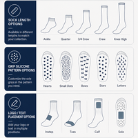 Chaussettes de yoga antidérapantes OEM, design personnalisé, logo jacquard tricoté, chaussettes à grip personnalisées, chaussettes de fitness pour femmes, chaussettes de Pilates