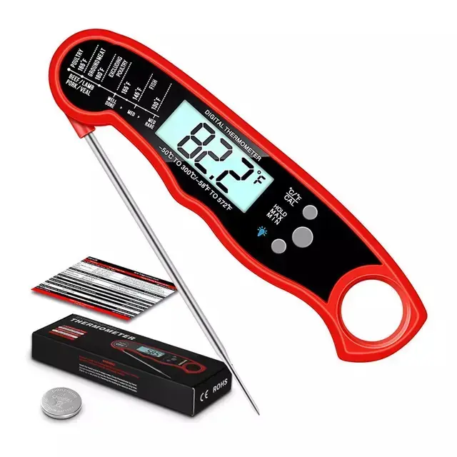Kitchen accessories fast reading digital meat cooking thermometer with folding probe grill thermometer