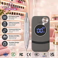 Kit de perceuse à ongles rechargeable 35000 tr/min avec écran LED, lime électrique en acier inoxydable pour manucure et pédicure, portable, pour soins en salon, OEM/ODM