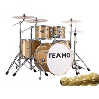 Sendi Professional 5-Piece Entry Level Jazz Drum Set with Bass Drum for Adults Children Beginner Acoustic Maple Drum Instrument