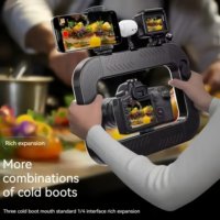 Anneau lumineux LED multifonctionnel portable pour l'enregistrement vidéo en extérieur avec support stabilisateur et télécommande pour smartphone et appareil photo