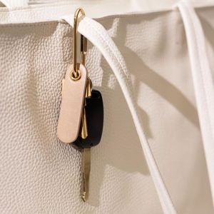 Embossed Leather Oblong Tag Keychain Personalized <b>Key</b> <b>Ring</b> Custom Leather <b>Bag</b> Charm Minimalist Bridesmaid Favor, Gift for Mom - Product Image 4