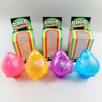 Jouet Squishy Goutte d'Eau Pailletée en Maltose, Balle Anti-Stress à Remontée Lente en TPR, Jouet de Décompression pour Adultes, 5cm, Personnalisable