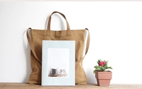 Sac fourre-tout en toile de coton uni, vente en gros Chine, pour trousse de maquillage, avec impression personnalisée, grand format (plus de 50 cm), durable, tendance, avec poignées souples