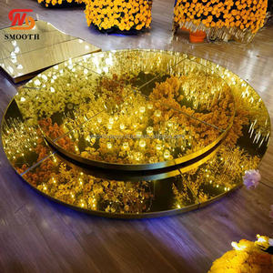 SMOOTH Square Led Light Metal Wedding Stage Glass Clear Portable Dance Floor con flor - Product Image 5