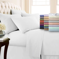 Parure de draps plats de qualité hôtelière supérieure, tissée, à faible rétrécissement, 3 pièces
