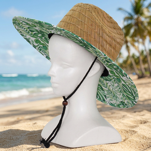 Excellent Breathability Beach Outings Monstera Travelling Unisex Straw <b>Hats</b> For Women - Product Image 3