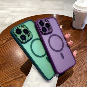 Toptan iş manyetik akrilik buzlu cep telefonu kılıfı <span class=keywords><strong>iPhone</strong></span> <span class=keywords><strong>11</strong></span> 12 13 14 15 <span class=keywords><strong>pro</strong></span> <span class=keywords><strong>max</strong></span> mat Lens korumak arka kapak - Product Image 2