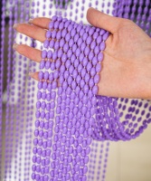 Rideau de porte de luxe violet perlé, séparateur de pièce à perles porte-bonheur, écran d'intimité haute densité pour la décoration intérieure, vente en gros, OEM, taille personnalisée