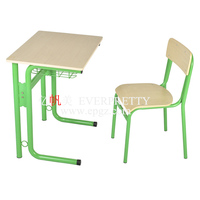 Ensembles de bureau et de chaises en bois vert blanc réglables simples agrandir le cadre en métal pour les étudiants en classe mobilier scolaire