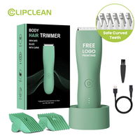 Tondeuse électrique silencieuse pour poils du pubis avec lames en céramique, rechargeable par USB, étanche, pour hommes