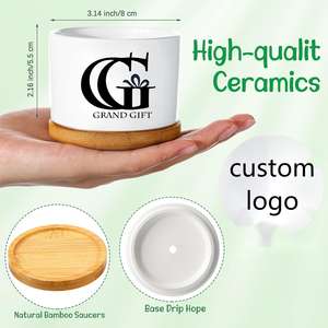 Mini-pots de fleurs pour plantes succulentes personnalisés, pots blancs pour plantes succulentes, pot de fleurs de bureau - Product Image 3