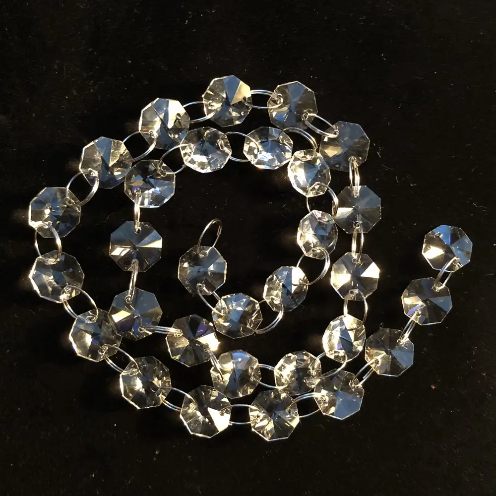 Heiß verkaufen 14mm Achteck Kristallst ränge DIY Vorhang Kristall perlen Stränge für Hochzeits feier