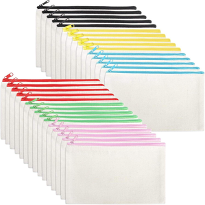 Custom Logo Cosmetic Storage <b>Bag</b> Canvas Pencil <b>Bag</b> Zipper Closure Fabric Pen Case for <b>Schools</b> Offices Simple Style Storage <b>Bag</b> - Product Image 5