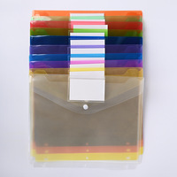 Pochette à bouton-pression pour classeur A4 A5 FC, 3 trous, transparente, en PP coloré, pour documents, classeurs de rangement