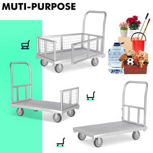 <span class=keywords><strong>Chariot</strong></span> à plateforme avec cage 4 en 1, <span class=keywords><strong>chariot</strong></span> à plateau pliable, <span class=keywords><strong>chariot</strong></span> à pousser robuste, <span class=keywords><strong>chariot</strong></span> à roulettes - Product Image 2