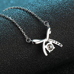 Collana con ciondolo geometrico rotondo a forma di fiocco per donna, gioielli alla moda, regalo per l'uso quotidiano - Product Image 6