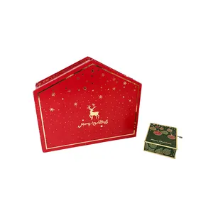New Arrival Mystery Santa Claus Paper Gift Box Candy Chocolate Toys Jewelry Empty Christmas Blind Box For Kids