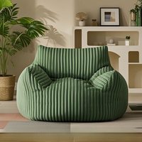 Ensemble de canapés poufs en tissu velours côtelé doux et moelleux, design japonais moderne, pour la maison, le bureau, le salon, avec billes de polystyrène