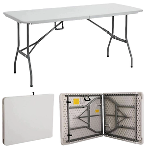 Best Choice Modern 6FT <b>Plastic</b> Folding <b>Table</b> With Strong HDPE Top and <b>Table</b> Leg for <b>Outdoor</b> Hotel Hospital Entry Use <b>Plastic</b> Fol - Product Image 5