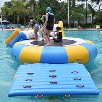 Trampoline gonflable de piscine, jeu de rebond gonflable, avec toboggan, personnalisé, pour l'eau