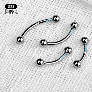 Joyería de titanio en forma de U para piercing, bola de 3 mm, grosor de 1,2 mm, para piercing de ceja, labio, lengua y pezón. - Product Image 3