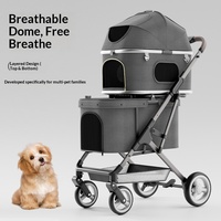Poussette de voyage pliable légère à double couche, très bien notée, pour animaux domestiques (chats, chiots, chiens)