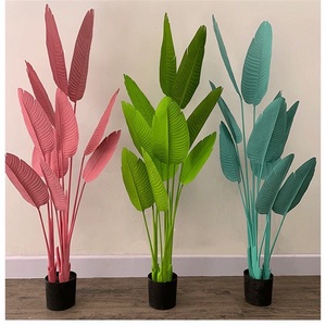 Bonsai Artificiale Rosa, Piante <span class=keywords><strong>per</strong></span> Casa e <span class=keywords><strong>Ufficio</strong></span>, Albero di Banano Finto Colorato 6 Piedi, Colore Personalizzabile - Product Image 1