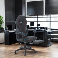 Chaise élévatrice Spider Chaise de course de jeu PC pivotante confortable en acier inoxydable et cuir synthétique avec repose-pieds