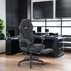 <span class=keywords><strong>Chaise</strong></span> élévatrice <span class=keywords><strong>Spider</strong></span> <span class=keywords><strong>Chaise</strong></span> de course de jeu PC pivotante confortable en acier inoxydable et cuir synthétique avec repose-pieds - Product Image 2