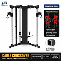 Appareil d'entraînement fonctionnel d'angle avec croisement de câbles, double poulie, barre de traction multi-prise et pile de poids – Équipement de gym commercial