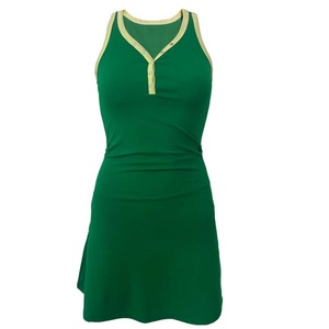 Women's Custom Summer Sports Dress for Outdoor Fitness Active Pickleball Tennis Skorts Polyester Clothing Sexy Sporty Green - Product Image 6