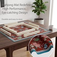 Tapis de Mahjong antidérapant et insonorisant 80 x 80 cm avec sac de transport pour jeux de cartes, de société et de tuiles (Oiseaux 04)