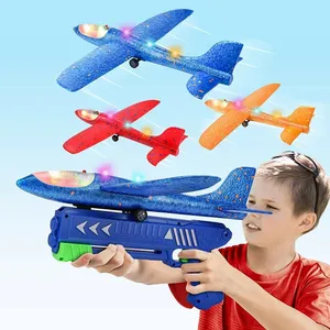 Juegos voladores al aire libre, regalos de cumpleaños para niños, juego de juguete lanzador de avión grande, planeador de espuma, catapulta, juguetes de avión