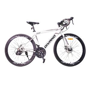 จักรยานเสือหมอบอลูมิเนียมอัลลอยด์21สปีดสำหรับทุกเพศพร้อมส้อมเหล็กและดิสก์เบรกจักรยาน700C สีขาวดีไซน์ใหม่ - Product Image 1