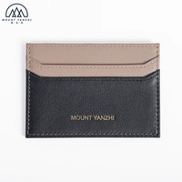 Dompet Kartu Bisnis Minimalis Tipis Anti-RFID Kulit Mewah Modis dengan Logo Cetak Kustom