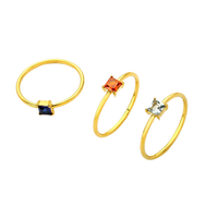 Bague géométrique punk pour femme en acier titane de haute qualité avec incrustation de zircon petit carré, bijoux en acier inoxydable pour cadeaux de mariage