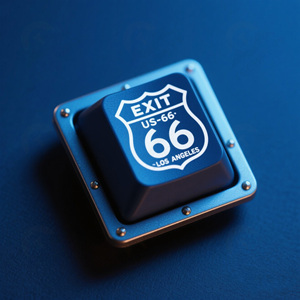 ปุ่มกดที่ทางออกทางหลวงของเรา-66วินเทจสไตล์อุตสาหกรรมย้อนยุค MX keycaps Los Angeles ออกแบบป้ายเส้นทาง (PBT double-shot Artisan Key) - Product Image 2