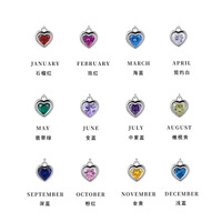 Collares de Plata de Ley 925 al por Mayor con Piedras de Nacimiento para Mujer, Colgantes de Corazón DIY en Doce Colores, Listos para Enviar