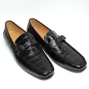 Mocassini da uomo di alta qualità viola e nero scarpe da sera con fibbia in metallo cucite a mano per l'autunno - Product Image 5