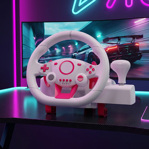 พวงมาลัยเกมส์แบบมีสาย C-Star สำหรับรถยนต์ พร้อมมอเตอร์สั่นสะเทือน ใช้งานได้กับ /PC/ - Product Image 1