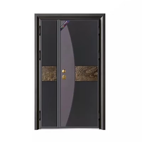 Porte d'entrée battante en aluminium moulé, sur mesure, pour maison, hôtel, appartement, bureau, entrée extérieure sécurisée