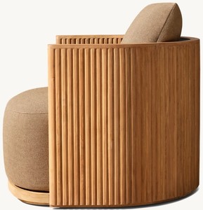 Sillón Giratorio de Lujo <span class=keywords><strong>Byron</strong></span> de Diseño Moderno Sofá de Madera de Teca para Espacios al Aire Libre Hoteles Salas de Estar y Parques - Product Image 3